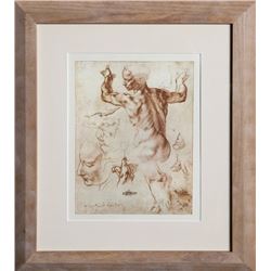 Michelangelo, Studi per la Sibilla Libica from Disegni di Michelangelo, Lithograph