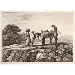 Herman van Swanevelt, Paysans se Rendant au Marche Piece Non Decrite, Heliogravure