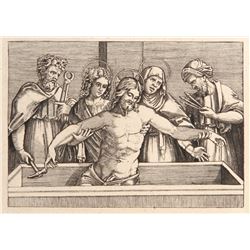 Agostino Veneziano, Jesus-Christ dans le Tombeau, Heliogravure