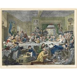 William Hogarth, An Election Entertainment: Plate 1, Hand-Colored Etching