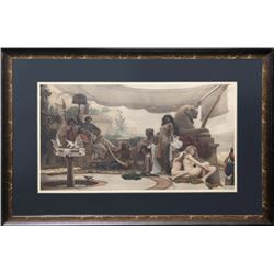 Ernest Normand, Bondage, Hand Colored Etching