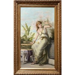 M.J. Shaw, Bird in Hand, Oil Painting