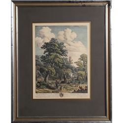 Phillips Wouverman, Les Chasseurs Sortant De La Forest, Hand-Colored Etching