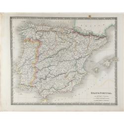 John Dower, Map of Spain and Portugal, Engraving