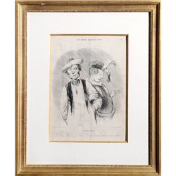 Honore Daumier, Le Mardi Gras from Les Beaux Jours de la Vie, Plate 18, Lithograph
