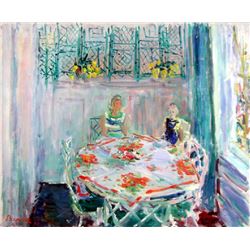 Dimitrie Berea, Breakfast in California, Oil Painting