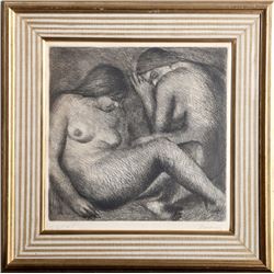 Durand, Two Nudes, State 8, Etching
