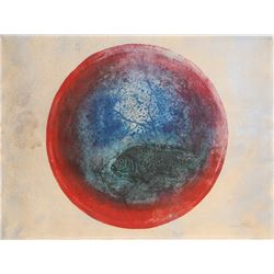 Luis Nishizawa, Plato Con Pez, Mixografia Print