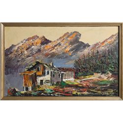Morris Katz, House in the Mountains, Oil Painting