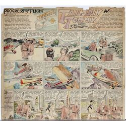 Hal Forrest, Tailspin Tommy #97, August 23,1931, Ink and Watercolor Painting