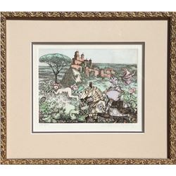 Charles Bragg, Camelot (Knight Rider), Color Etching