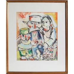 Jovan Obican, Faces, Lithograph