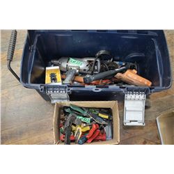 Blue Hard Plastic Toolbox w/1/2" Drill; Hacksaws; Screwdrivers; Tin Snips; Hammers+