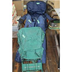 4 Folding Camp Chairs & a Back Pack