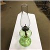 Image 1 : Coal Oil Lamp - Green Glass Base