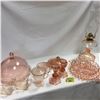 Image 1 : Collection of Pink Depression Glass & Coal Oil Lamp (Pink Base) MUST LOOK! Incredible Selection !