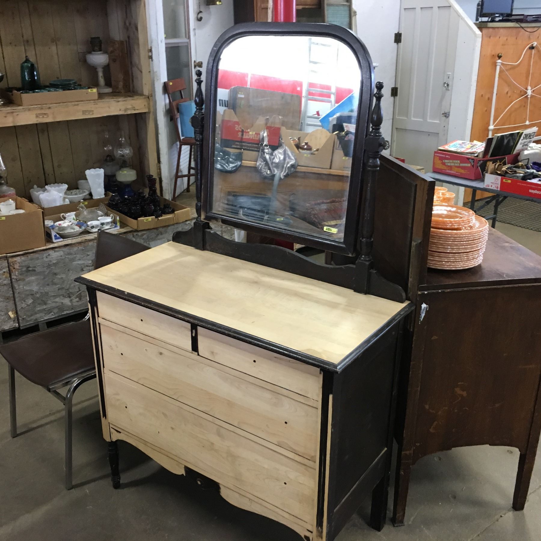 Antique Dresser W Mirror Restoration Has Begun