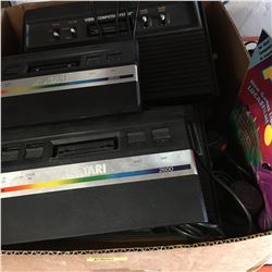 Box Lot: 2 ATARI Video Computer Systems & 2 ATARI 2600 Systems & Controllers & Joysticks & Manuals