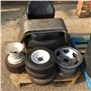 Image 1 : Pallet Lot: CAT Seat, Trailer Fenders, Tires