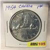 Image 1 : Canada Silver Dollar 1954
