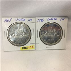 Canada Silver Dollar - Set of 2: 1965; 1966