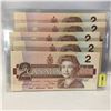 Image 1 : Canada $2 Bill 1986 - Set of 5: (Sequential): EGK9266565-66-67-68-69