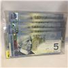 Image 1 : Canada $5 Bill 2006 - Set of 5: (Sequential): HPT4080402-03-04-05-06