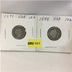 USA Ten Cent - Set of 2: 1898; 1899