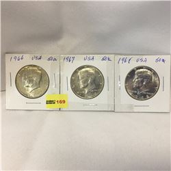 USA Fifty Cent - Set of 3: 1966; 1967; 1968