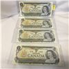 Image 1 : Canada $1 Bill 1973 - Set of 4 Sequential: BCB7971027/28/29/30