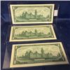 Image 2 : Canada $1 Bill 1967 - Set of 3 Sequential: OO8319853/54/55
