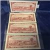 Image 2 : Canada $2 Bill 1954 - Set of 4 Sequential: NG6316301/02/03/04