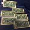 Image 2 : Canada $1 Bill 1937 - Set of 6 Sequential: KM2328874/75/76/77/78/79