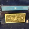 Image 2 : Bank of Canada $20 Bill 1937 : AE1347637 Osborne/Towers (Certified: CCCS VF-20)