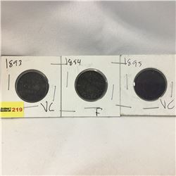 Canada Large Cent - Set of 3: 1893; 1894; 1895