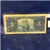 Image 2 : Bank of Canada $5 Bill 1937 S/N#CS8068448