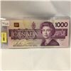Image 1 : Canada $1000 Bill 1988  S/N#EKA5604831