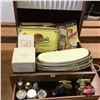 Image 1 : Silverware Case w/Ladies Items (Headboard Light, Advertising, Insulator, Avon, etc)