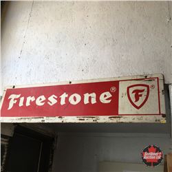 Double-Sided Tin Firestone Sign (4' x 1')