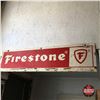 Image 1 : Double-Sided Tin Firestone Sign (4' x 1')