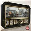Image 1 : Custom Framed Bobby Orr Panoramic w/6 Hockey Heroes Cards & Autographed Bobby Orr Boston Bruins Puck