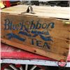 Image 1 : Large Wooden Blue Ribbon Tea Crate