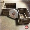 Image 1 : 2 Wooden Crates & Coca-Cola Thermometer (has lived outdoors)