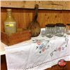 Image 1 : 5 Vintage Jelly Jars, Cheese Box, Crockery Bottle, Treenware