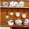 Image 1 : Red & White Enamelware Collection & "Monarch" Measuring Cup (Approx. 26pcs)