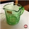 Image 2 : Depression Glass (Green Vaseline Glass) Measuring Cup "Kellogg's"