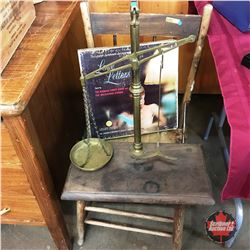 Wooden Chair w/Apothecary Scale & "Love Letters" Album Set