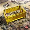 Image 1 : Drink Coca-Cola Yellow Wood Box Bottle Carrier 25¢ (1940's)