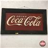 Image 1 : Wood Framed "Drink Coca-Cola" Metal Embossed Sign 31" x 17-1/2"