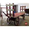 Image 1 : Train Station Luggage Cart 10'  (Painted Red & White - Firestone)
